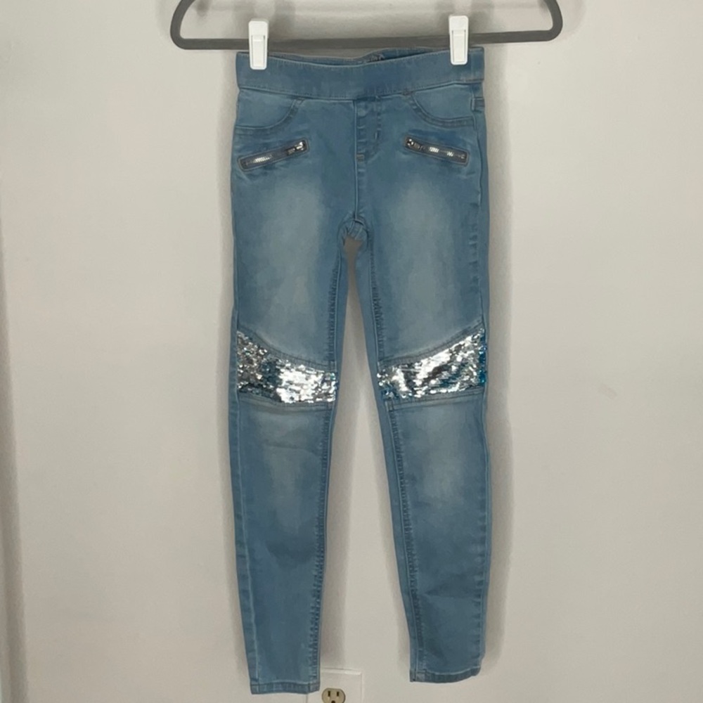 Justice Sequin Mid Rise Jegging Size 10 Slim